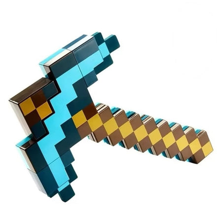 (Free Shipping)(Tariffs included in price) 2 in 1 Pixelated Sword And Axe Kids Block Toy Diamond Sword Mining Axe
