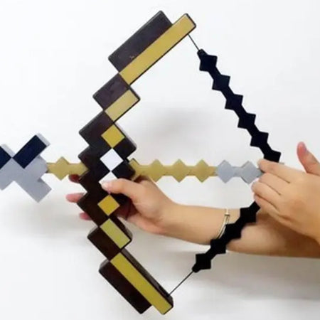 (Free Shipping)(Tariffs included in price) Pixelated Bow and Arrow Kids Building Toy Archery Set Girls And Boys Fun Play Shoots Up To 20 FT Outdoors