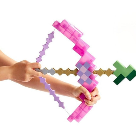 (Free Shipping)(Tariffs included in price) Pixelated Bow and Arrow Kids Building Toy Archery Set Girls And Boys Fun Play Shoots Up To 20 FT Outdoors