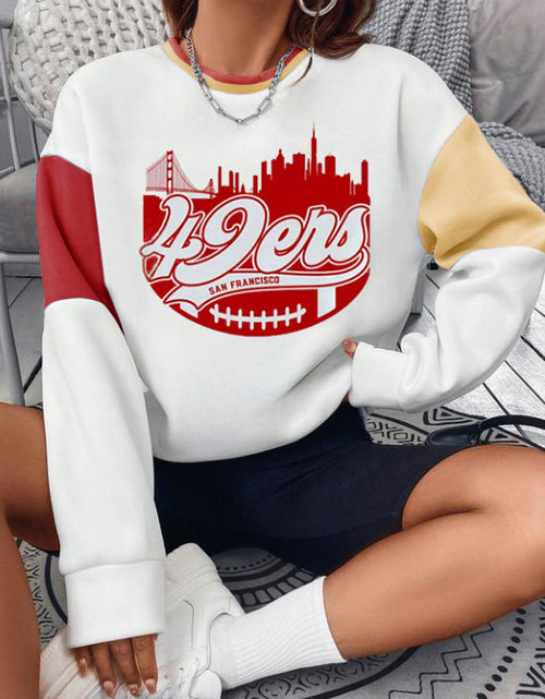 Load image into Gallery viewer, Loose-Fit NFL Graphic Long Sleeve Sweatshirt for Women
