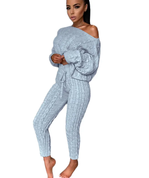 Load image into Gallery viewer, Autumn-Winter Knitted Two-Piece Tracksuit for Women
