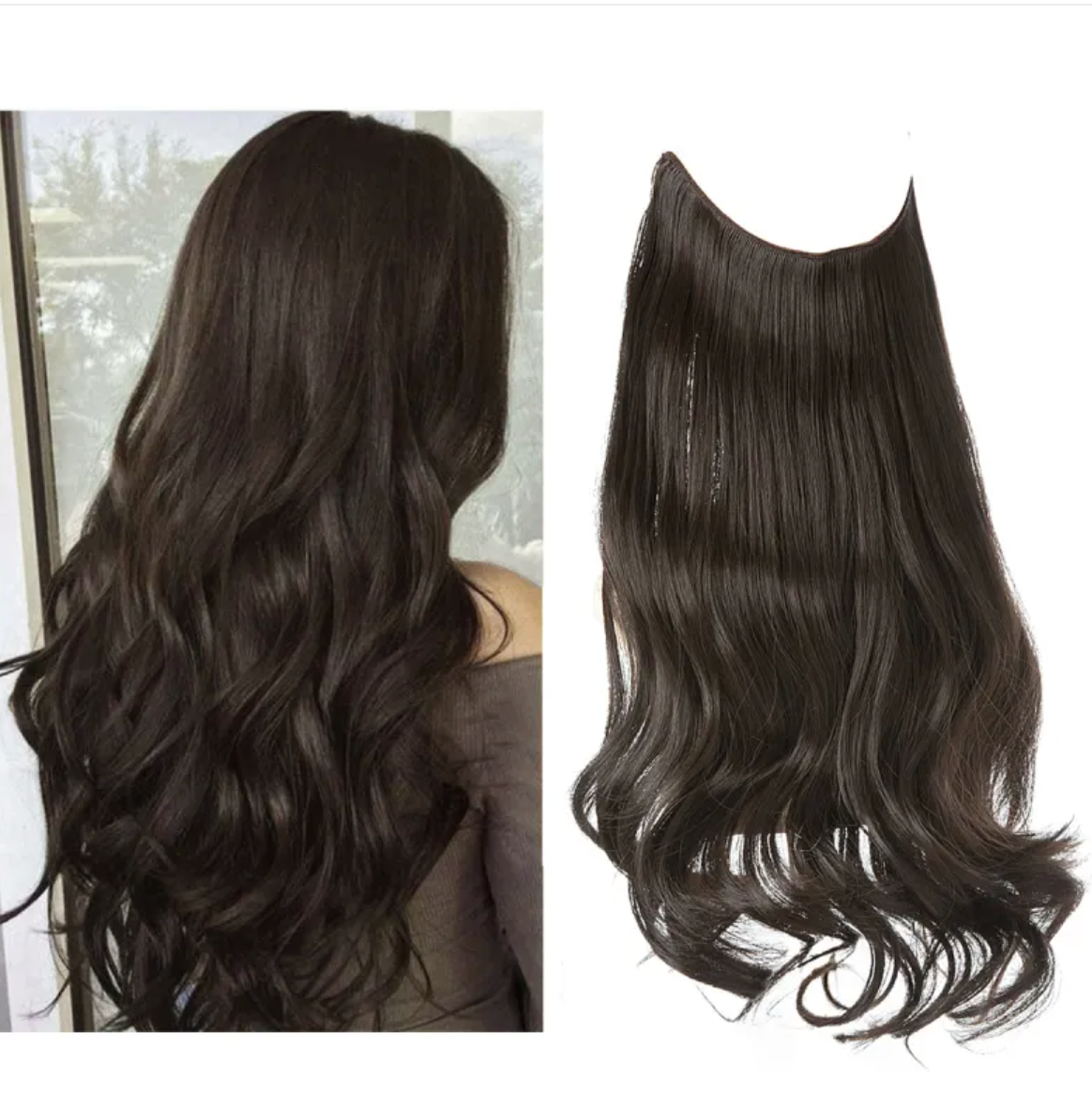 Long Curly Synthetic Wig – Heat-Resistant Fiber
