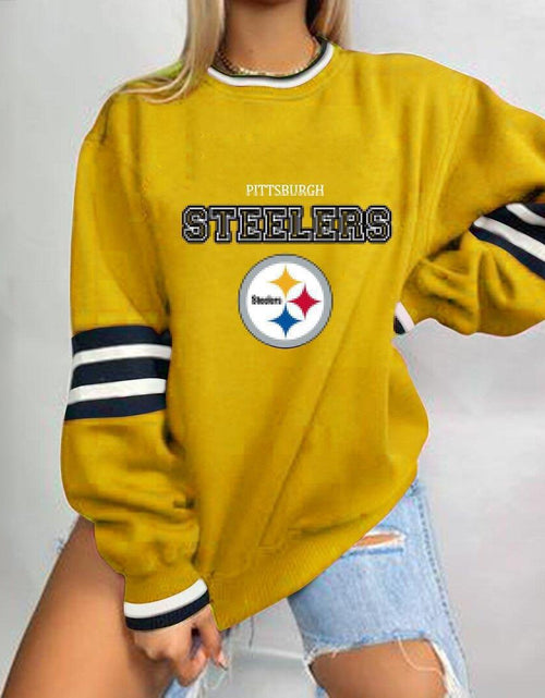 Load image into Gallery viewer, Loose-Fit NFL Graphic Long Sleeve Sweatshirt for Women
