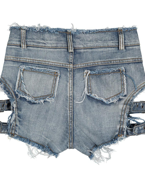 Load image into Gallery viewer, High-Waisted Ripped Denim Shorts for Clubbing

