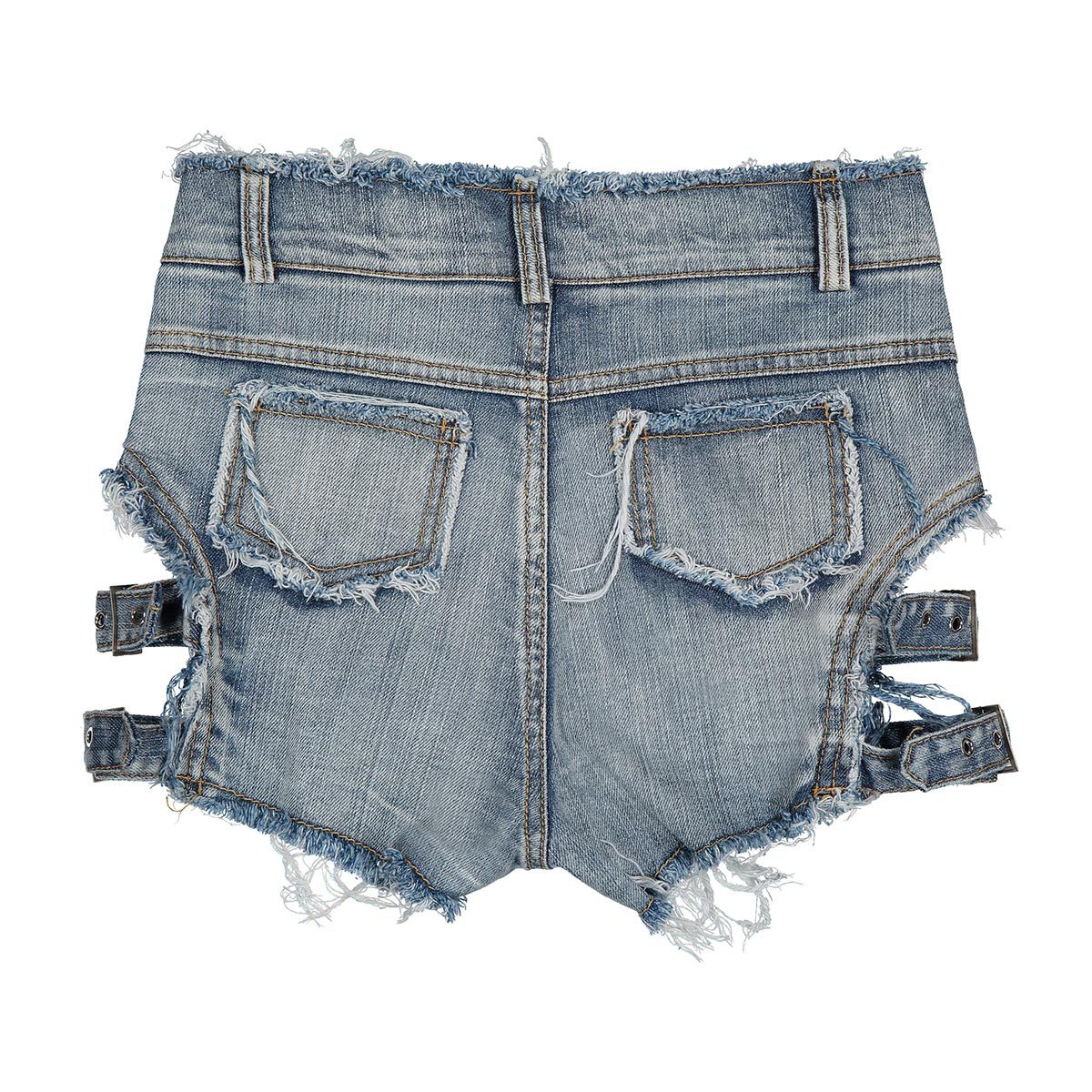 High-Waisted Ripped Denim Shorts for Clubbing