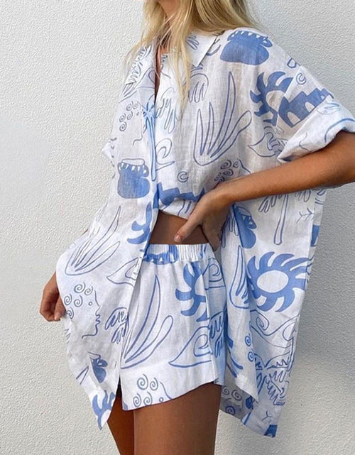 Load image into Gallery viewer, 2023 Spring Summer Women's Printed Two-Piece Pajamas Set
