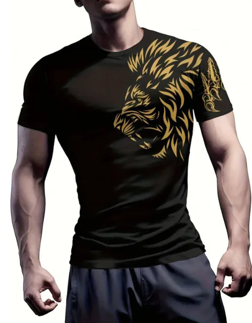 Load image into Gallery viewer, 3D Printed Men's Short-sleeved T-shirt High Elastic Tight Round Neck
