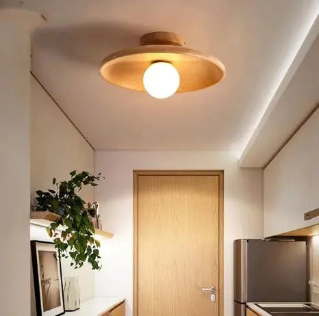 Load image into Gallery viewer, Wooden Round Ceiling Lamp
