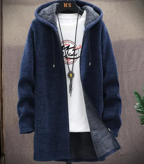 Load image into Gallery viewer, Jacket plus fleece hooded sweater coat men
