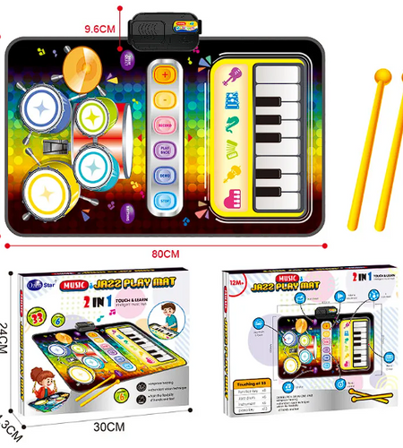 Children's Two-in-one Multifunctional Drum Kit Interactive Toy