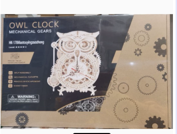 Load image into Gallery viewer, DIY Wooden Mechanical Owl Clock Model for Home Decor
