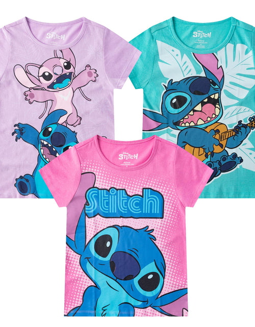 Load image into Gallery viewer, Disney Lilo &amp; Stitch Girls 3 Pack Short Sleeve T-Shirt for Big Kids
