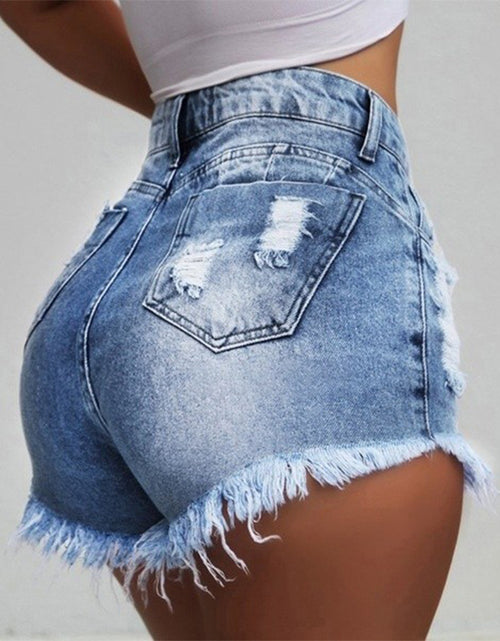 Load image into Gallery viewer, High-Waisted Ripped Denim Shorts for Women
