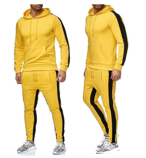 Load image into Gallery viewer, Men's Fashion Hoodie Button Cardigan with Color Block Set
