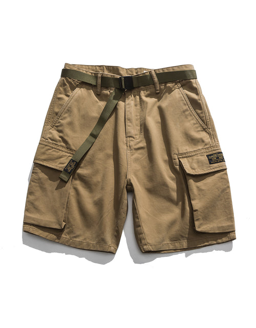 Load image into Gallery viewer, Multi-Pocket Khaki Army Green Work Shorts
