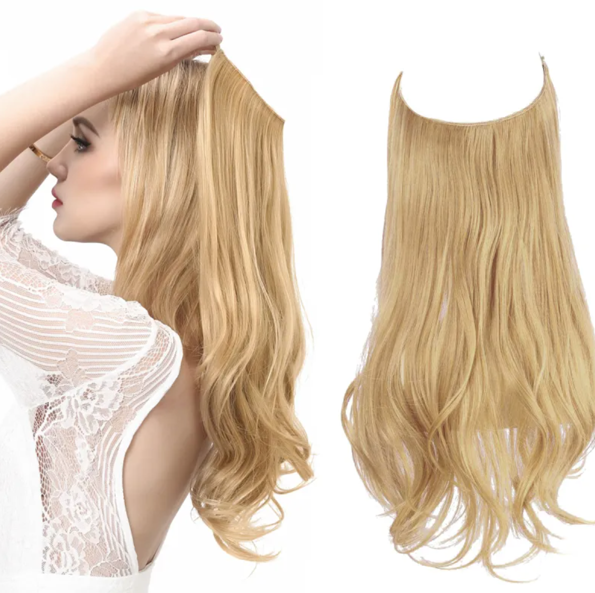 Long Curly Synthetic Wig – Heat-Resistant Fiber