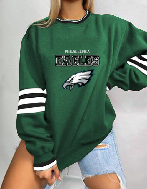 Load image into Gallery viewer, Loose-Fit NFL Graphic Long Sleeve Sweatshirt for Women
