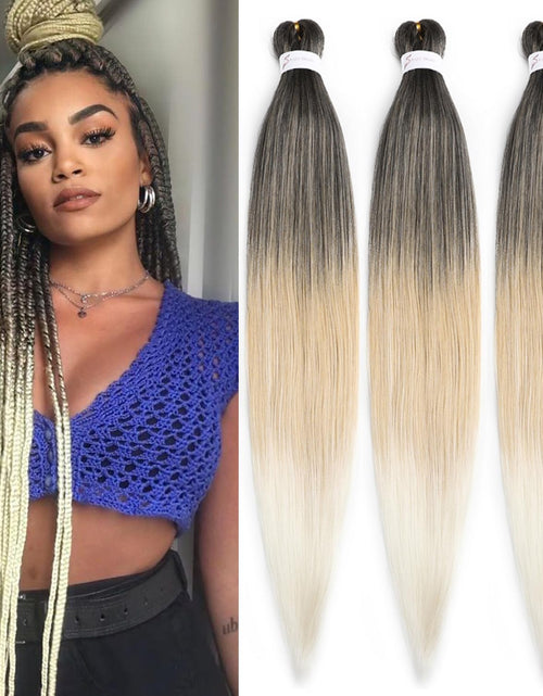 Load image into Gallery viewer, 1B/27/613 Braiding Hair 22Inch Ombre Pre stretched Braiding Hair 3packs Braiding Hair EZ Braid Hair Extensions for braiding Soft Synthetic Braiding Hair Ombre for Twist Box Braids Crochet Hair
