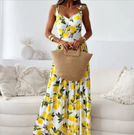 Load image into Gallery viewer, Floral Spaghetti-Strap Backless Maxi Dress
