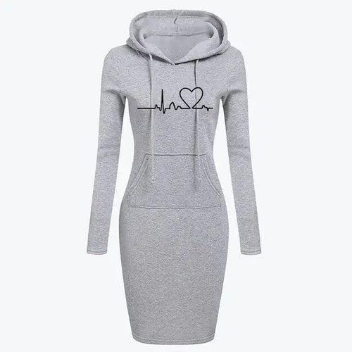Load image into Gallery viewer, Autumn Winter Women's Long-Sleeved Hoodie Dress
