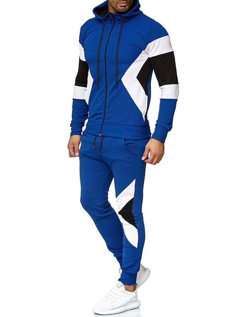 Load image into Gallery viewer, Men's Color Block Hoodie and Sweatpants Set
