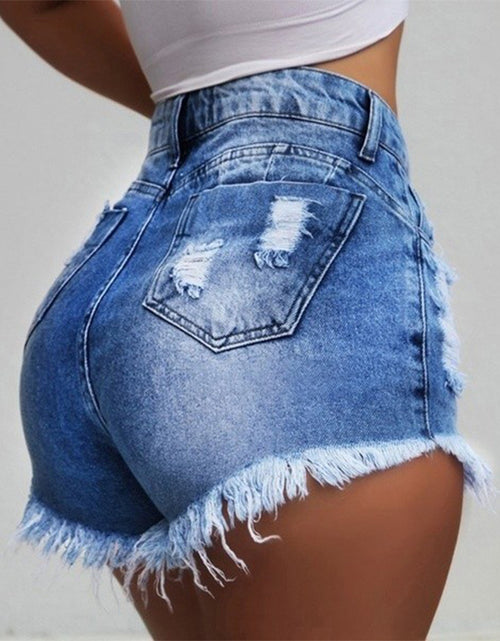 Load image into Gallery viewer, High-Waisted Ripped Denim Shorts for Women
