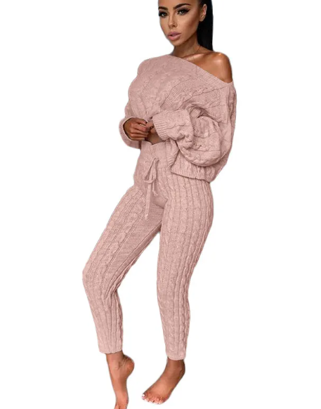 Load image into Gallery viewer, Autumn-Winter Knitted Two-Piece Tracksuit for Women
