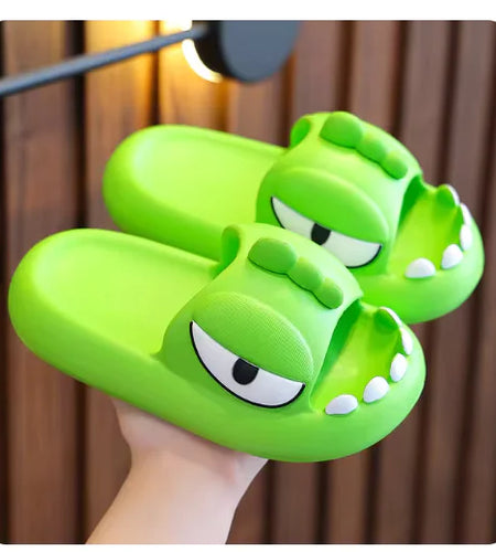 Cute Cartoon Monster Slippers – Non-Slip Platform Slides for Kids & Adults"
