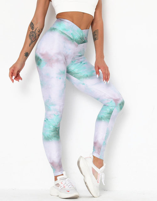 Load image into Gallery viewer, Tie-Dye Cross-Waist Fitness &amp; Yoga Pants
