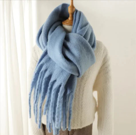 Load image into Gallery viewer, Mohair All-Matching Winter Fringe Scarf
