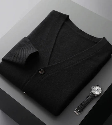 Men's Casual V-Neck Wool Cardigan
