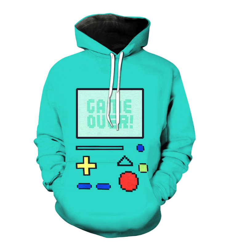 Digital Print Hoodie for Couples - Casual Loose Fit