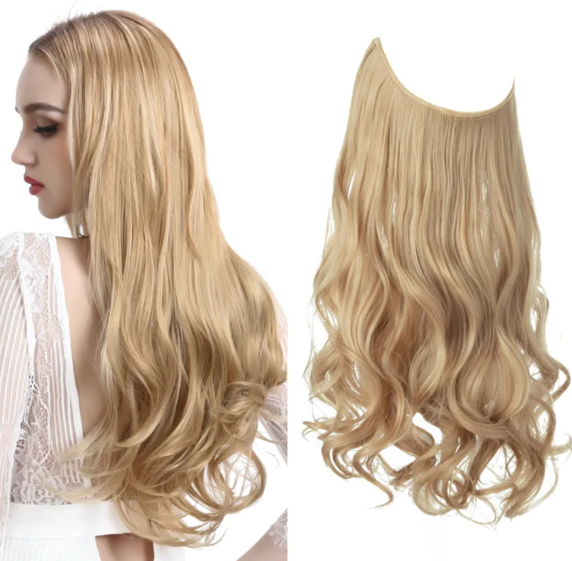 Long Curly Synthetic Wig – Heat-Resistant Fiber