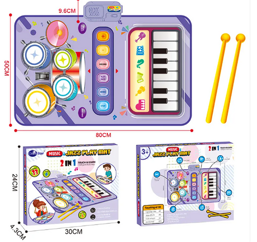 Load image into Gallery viewer, Children's Two-in-one Multifunctional Drum Kit Interactive Toy
