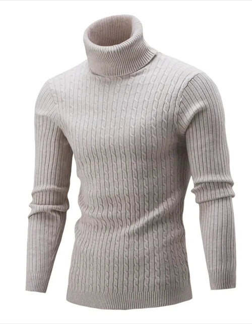 Load image into Gallery viewer, Men's Slim-Fit Knitted Turtleneck Sweater - Solid Color
