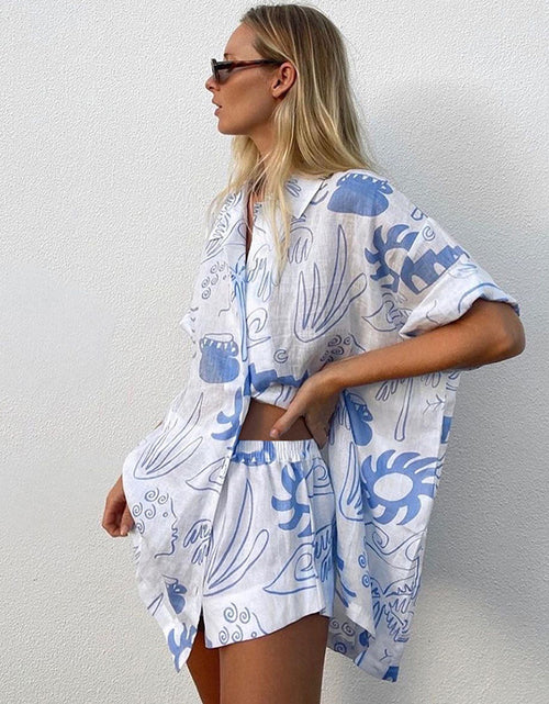 Load image into Gallery viewer, 2023 Spring Summer Women's Printed Two-Piece Pajamas Set
