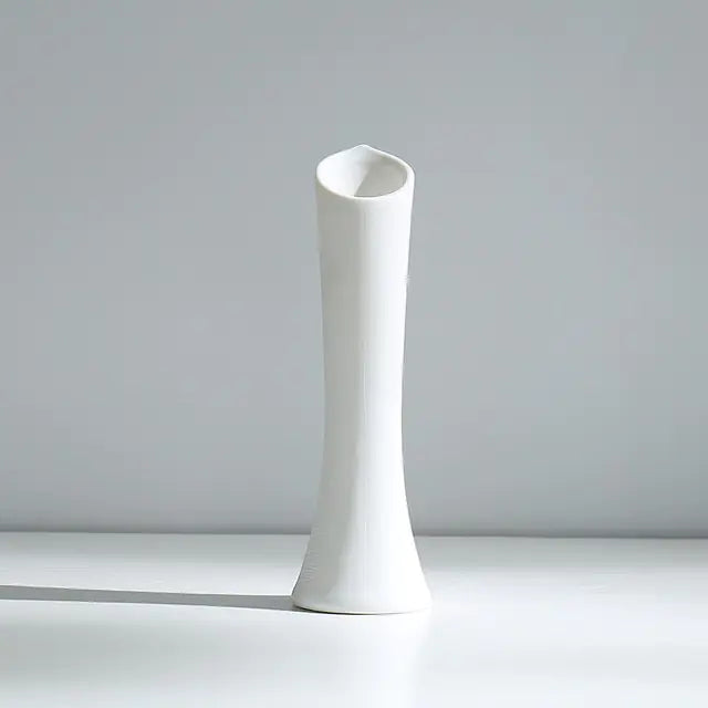 Modern Minimalist White Hemp Rope Ceramic Vase