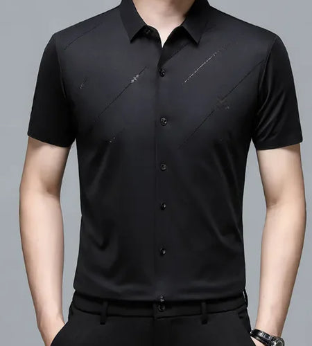 Summer New Men's Short-sleeved Shirt Seamless Business Shirt
