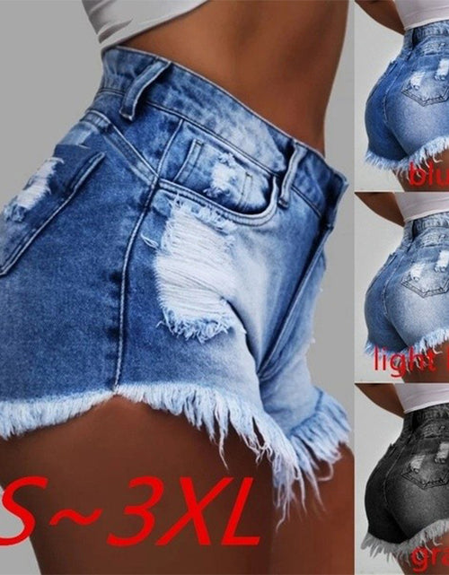 Load image into Gallery viewer, High-Waisted Ripped Denim Shorts for Women
