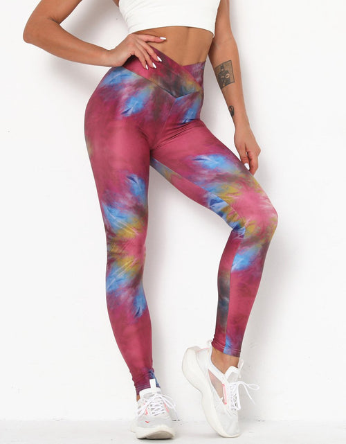 Load image into Gallery viewer, Tie-Dye Cross-Waist Fitness &amp; Yoga Pants
