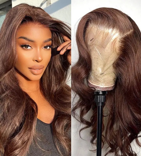 Long Wavy Lace Front Wig (Brown)