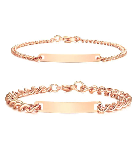 Stainless Steel Couple Cuban Bracelet