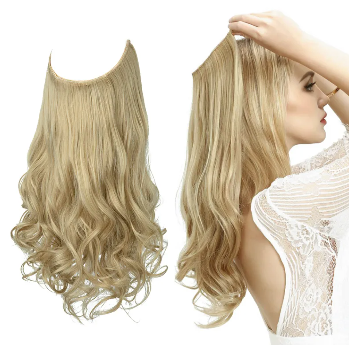 Long Curly Synthetic Wig – Heat-Resistant Fiber