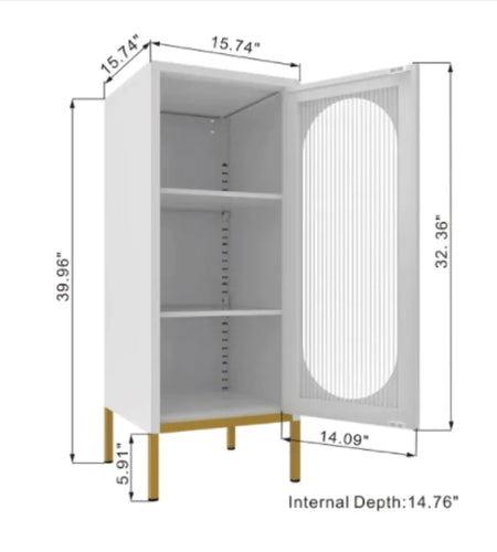 Fluted Glass Cabinet