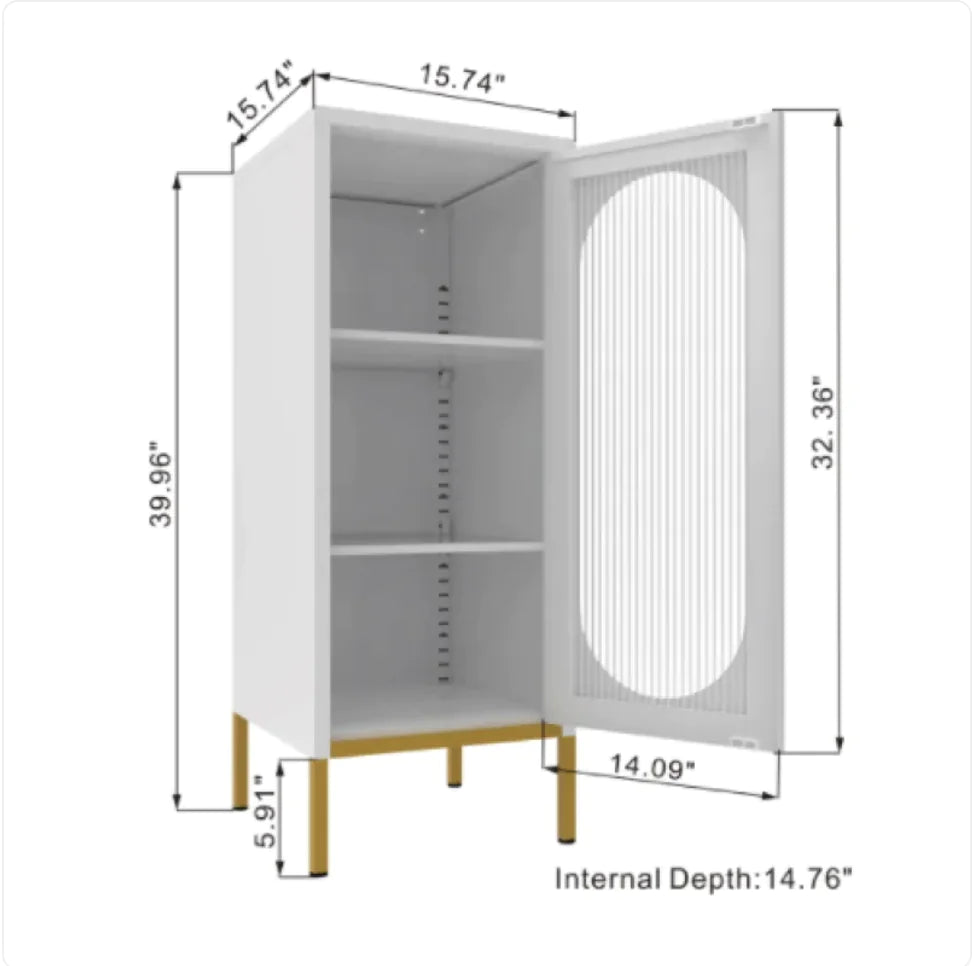 Fluted Glass Cabinet