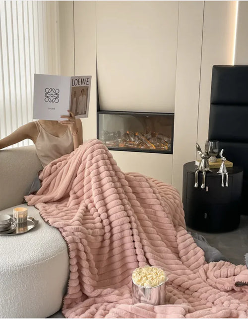 Load image into Gallery viewer, Nordic Luxe Plush Rabbit Fur Blanket
