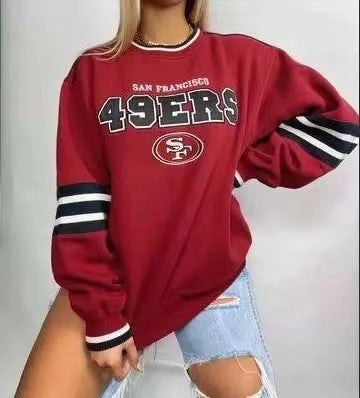 Load image into Gallery viewer, Loose-Fit NFL Graphic Long Sleeve Sweatshirt for Women
