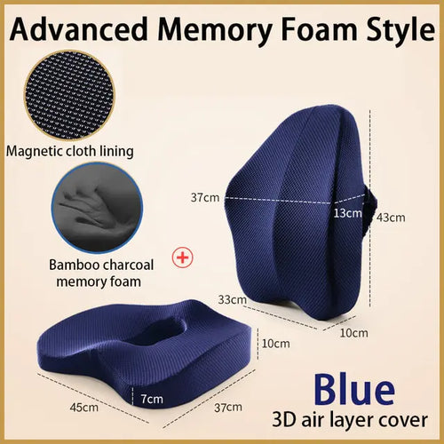 Load image into Gallery viewer, Memory Foam Seat Cushion and Orthopedic Pillow
