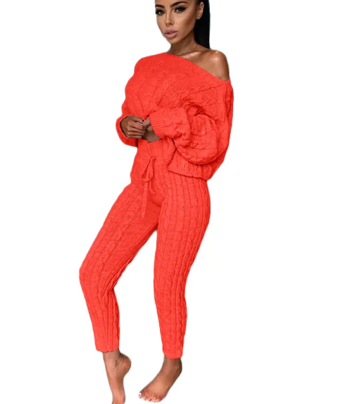 Load image into Gallery viewer, Autumn-Winter Knitted Two-Piece Tracksuit for Women
