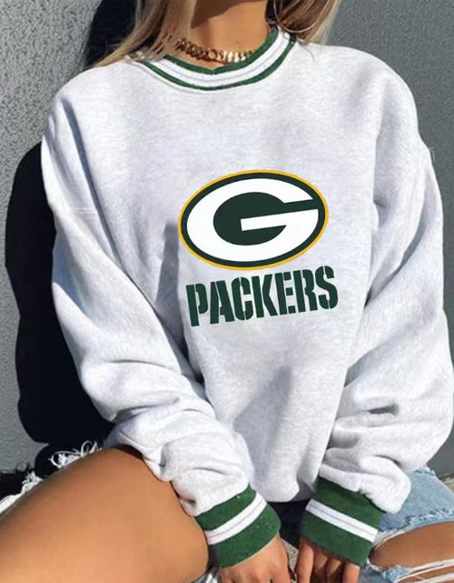Load image into Gallery viewer, Loose-Fit NFL Graphic Long Sleeve Sweatshirt for Women
